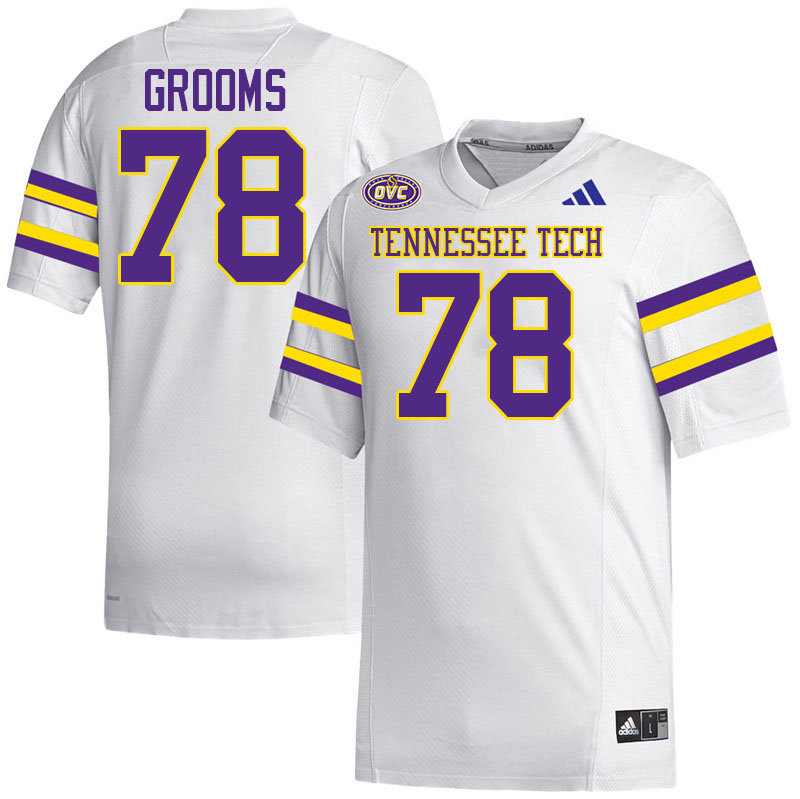 Tennessee Tech Golden Eagles #78 Elois Grooms College Football Jerseys,Uniforms-White
